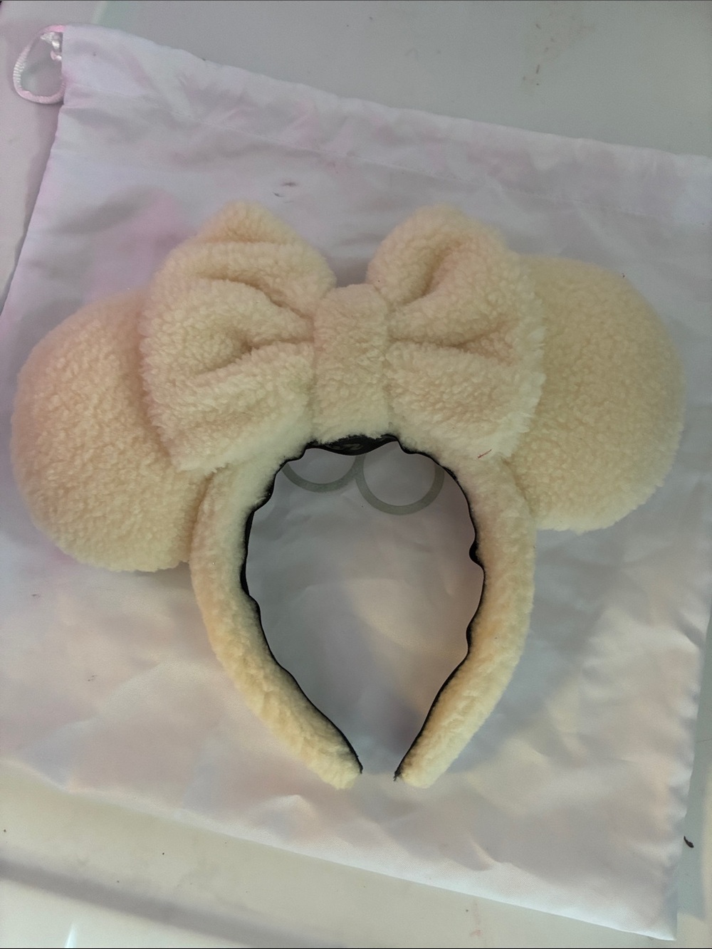 Disney Cream Sherpa Minnie Ears Headband